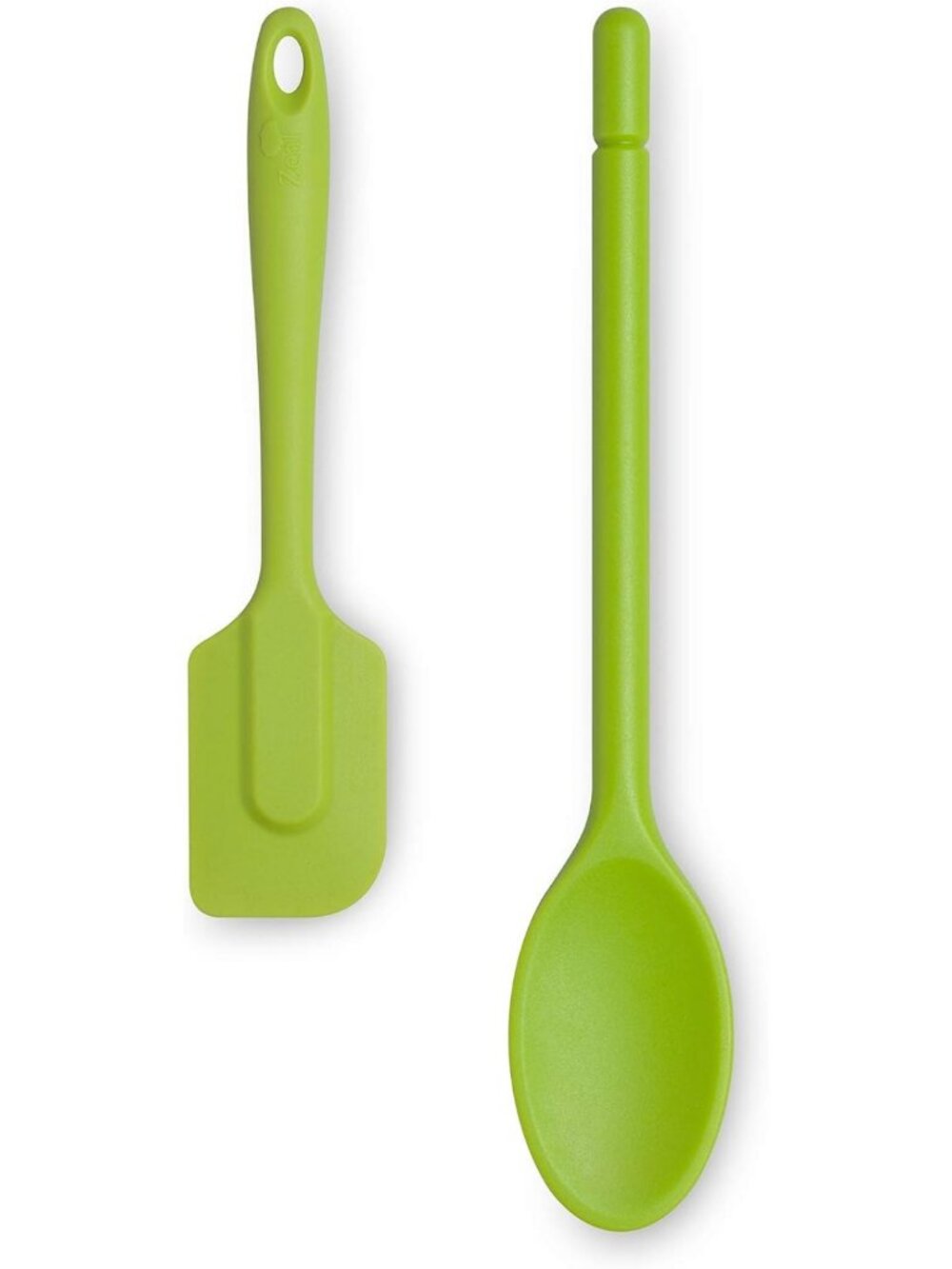 Non-Stick Silicone Cooking Spoon & Spatula Set - 2-Piece Kitchen Utensils, Lime